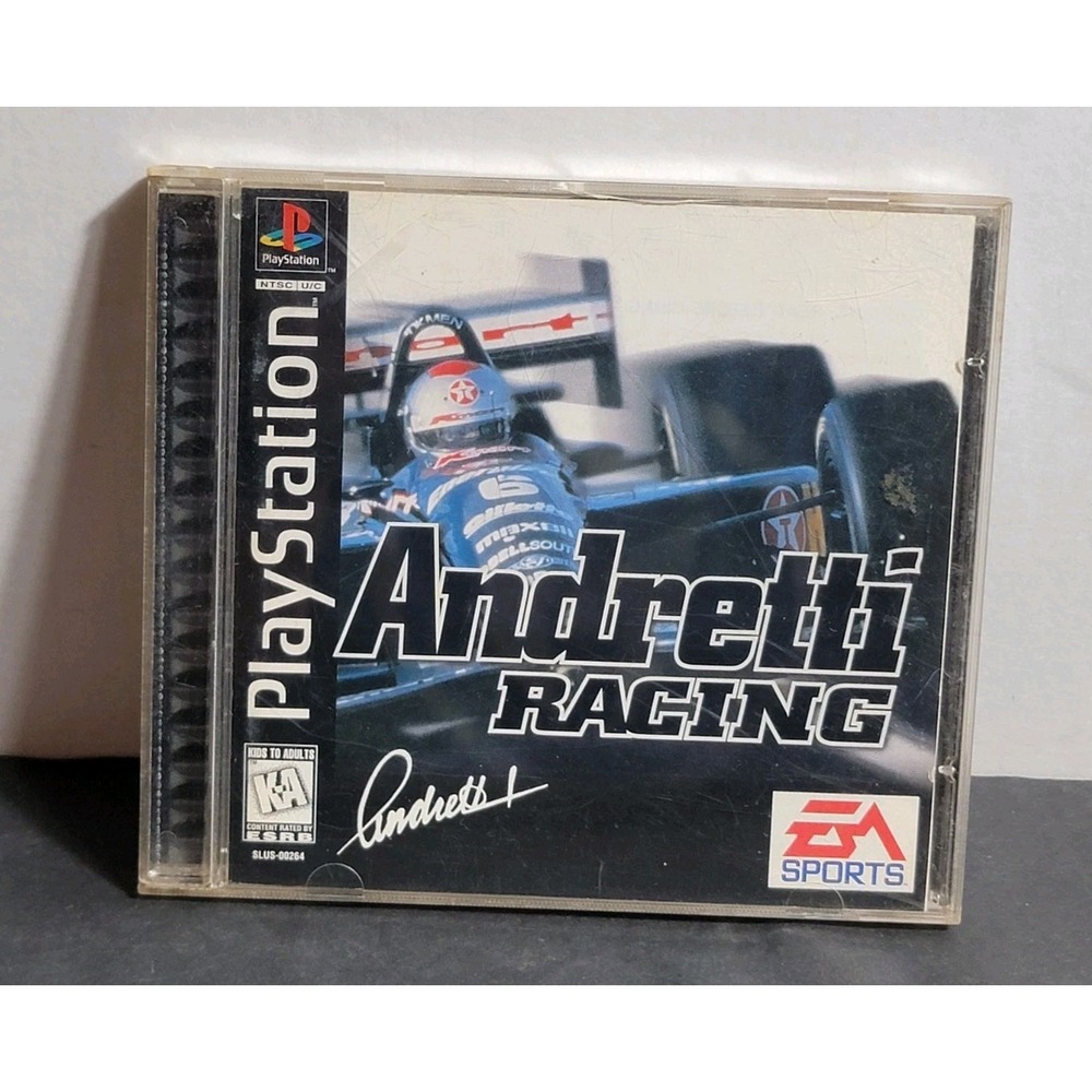 1996 PS1 Andretti Racing Sony PlayStation 1 Game Black Label Complete PS1 Tested